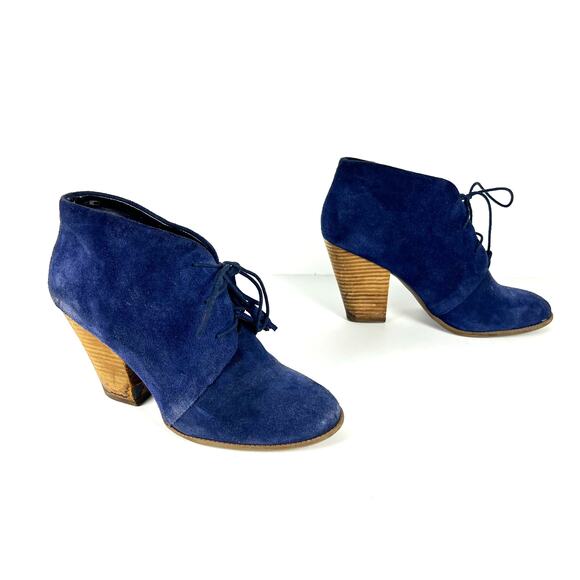 Sole Society blue suede lace up bootie Size 9 - Picture 1 of 10